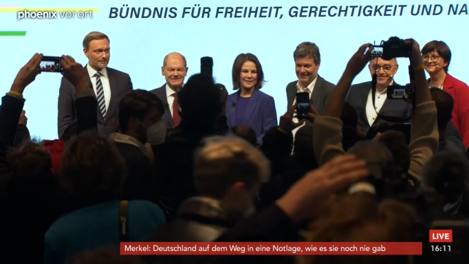 Pressekonferenz der künftigen Koalitionspartner in Berlin. Foto: Ost-Ausschuss/Phoenix