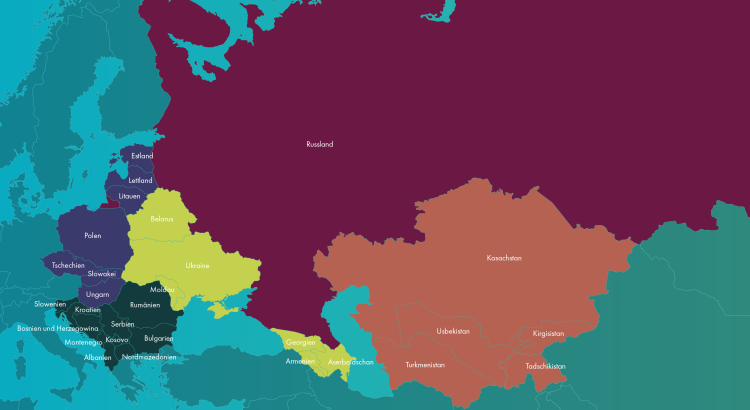 Die fünf Regionen des Ost-Ausschusses / Grafik: OA